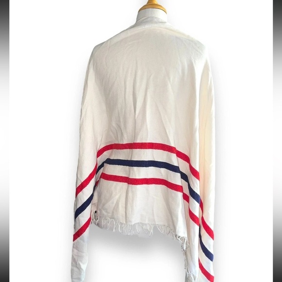 J. McLaughlin Colette fringed striped poncho
One size Americana USA patriotic - Picture 4 of 7
